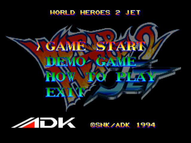 World Heroes 2 Jet title screen for Neo Geo CD